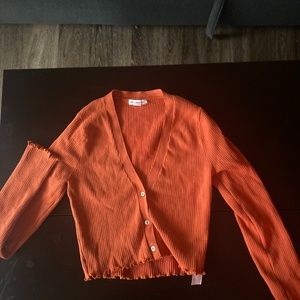 Good American Orange Cropped Sweater- Size 1/2